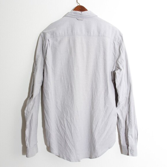 Lululemon Commission Long Sleeve Shirt Pocket Buttondown Gray Qwick Oxford - Picture 9 of 13